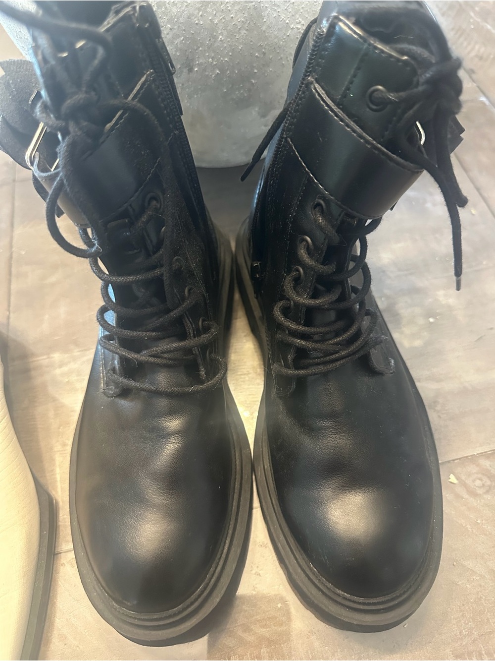 Zara Black Combat Boots EU 37 – New Without Box – Chunky Lug Sole